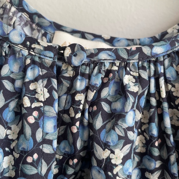 One of a Kind Sample Sale Ann Mashburn Belted Dress in Blue Liberty Fabric Small - Picture 11 of 12